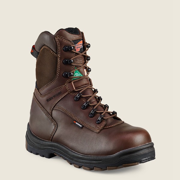 Red Wing Safety Bot Erkek - King Toe® - 8-Inch Insulated Waterproof Csa Toe - Siyah/Kahverengi - 03B